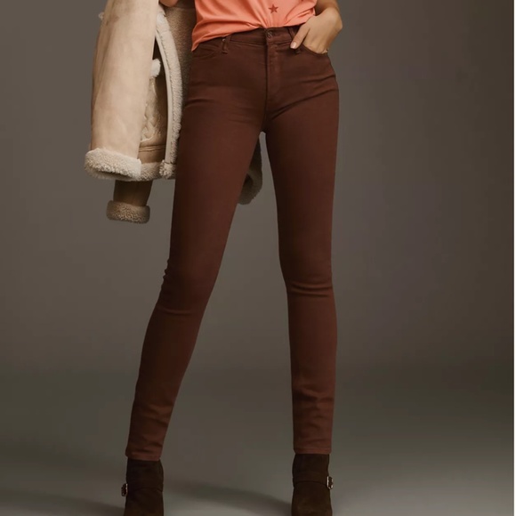 NWT Mother | Red Wine The Dazzler Mid-Rise Straight Leg Jean Pant, 27 - Picture 1 of 11